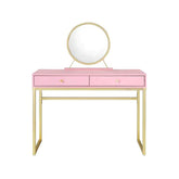 Coleen Pink & Gold Finish Vanity Desk Model AC00668 By ACME Furniture
